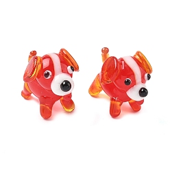 Оранжево-Красный Украшения для дома для собак, украшения ручной работы дисплея бусины, оранжево-красный, 23.5x15.5x18 мм