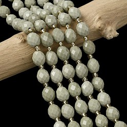 Alashan Agate Бусы из натурального алашанского агата, граненые, рис, с бисером, 7.5~8x6~7.5 мм, отверстие : 0.8~1 мм, около 36~40 шт / нитка, 15.55~15.75'' (39.5~40 см)