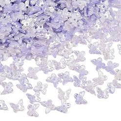 лаванда Перламутровые бусины из пластика ABS с имитацией жемчуга, бабочка, два тона, лаванда, 10x11x3 мм, отверстие : 1.6 мм, Около 3333 шт / 500 г