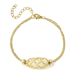 Хрусталь Браслет из натурального кварца с пулей, настоящее 18 позолоченное 304 цепочка из нержавеющей стали, браслет-мешочек в технике макраме, 6-7/8 дюйм (17.5 см)