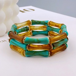 Светлый Морско-зеленый Браслеты из акрила и бамбука для женщин, светло-зеленый, внутренний диаметр: 2-1/4 дюйм (5.8 см)