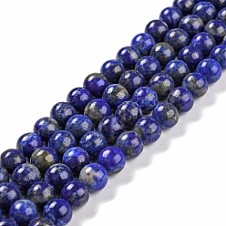 Lapis Lazuli Natural Lapis Lazuli Bead Strands, Round, 8mm, Hole: 1mm, about 49pcs/strand, 15.5 inch(395mm)