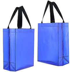 Средно-синий Многоразовые подарочные пакеты, сумка-тоут из нетканого материала с лазерной обработкой и ручкой, прямоугольные, светло-синий, 19.8x10x25.5 см