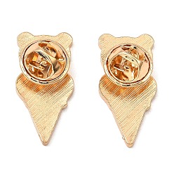 Tiger Enamel Pins, Light Gold Alloy Badge for Backpack Clothes, Tiger & Ice Cream, 28x13x2mm