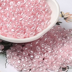 Pink Opaque ABS Beads, Oval, Pink, 6x4.5x3.3mm, Hole: 1.2mm, about 14516pcs/500g