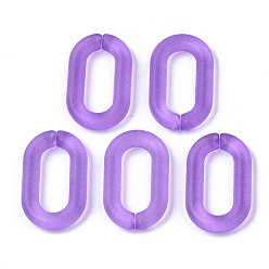 Medium Orchid Transparent Acrylic Linking Rings, Quick Link Connectors, for Cable Chains Making, Oval, Frosted, Medium Orchid, 27x16.5x4mm, Inner Diameter: 18x8mm