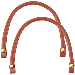 Седло Коричневый 2шт. ручки для сумок из искусственной кожи, со сплавочной фурнитурой, седло коричневый, 410x15x13 мм