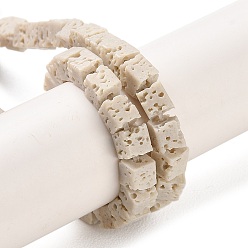 (404) Непрозрачное AB Кислое яблоко Нити синтетических бусин, окрашенных в лавовый камень, кубические, цветочный белый, 4~5x4~4.5x4~4.5 мм, отверстие : 1 мм, около 82 шт / нитка, 15.08'' (38.3 см)