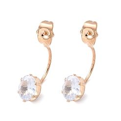 Oval Гайки для сережек из прозрачного кубического циркония, золотой свет, овальные, 26x7.5x12 мм, отверстие : 1.2 мм