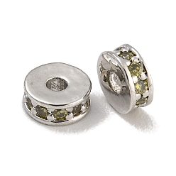 Темно-Золотистый Стойки обшивки латунь микро проложить кубического циркония бусы, без свинца и без кадмия, долговечный, платина, круглые, темные золотарник, 5x2 мм, отверстие : 1.5 мм