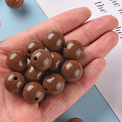 Camel Opaque Acrylic Beads, Round, Camel, 16x15mm, Hole: 2.8mm, about 220pcs/500g