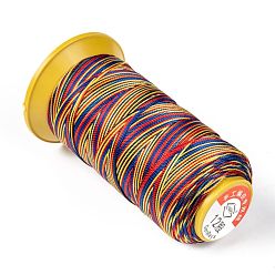 Colorful Segment Dyed Round Polyester Sewing Thread, for Hand & Machine Sewing, Tassel Embroidery, Colorful, 3-Ply 0.2mm, about 1000m/roll