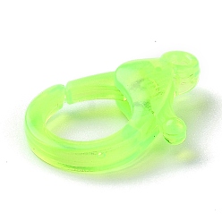 Lime Transparent Plastic Lobster CLaw Clasps, Lime, 26x19x6mm, Hole: 2mm