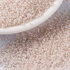 (RR215) Хрустальный с Румяной Подкладкой Миюки круглые бусины рокайль, японский бисер, (rr 215) румянец, 15/0, 1.5 мм, Отверстие : 0.7 мм , около 27777 шт / 50 г