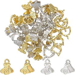 Real Gold Plated & Real Platinum Plated 40шт. 2 цвета стойка покрытие латунь ледоруб зажимные скобы, долговечный, без свинца и без кадмия, настоящее золото и платина, 7.5x5 мм, отверстие : 1 мм, штифты : 0.7 мм, 20 шт / цвет