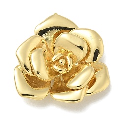 Настоящее золото 18K Стойки обшивки латунные подвески, долговечный, без свинца и без кадмия, прелести цветка розы, реальный 18 k позолоченный, 23.5x22.5x5 мм, отверстие : 1 мм