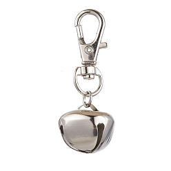 Платина Железный колокольчик, сплав поворотные карабины-клешни подвески для рюкзака брелок украшения, платина, 50 мм