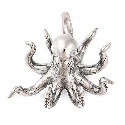 Античное Серебро 316 хирургические подвески из нержавеющей стали, очарование осьминога, античное серебро, 45.5x45x16.5 мм, отверстие : 6x7.5 мм