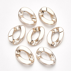 Розовое Золото Уф покрытие АБС-пластик соединительные кольца, разъемы для быстрой связи, для изготовления бордюрных цепей, несварные, твист, розовое золото , 30x21x6 мм, отверстие : 16 мм