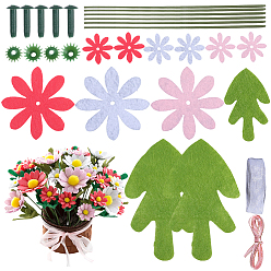 Green 1Set Non-woven Fabric Material Package, Flower, Green, 280x197x0.7mm
