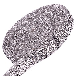 Прозрачный Блестящая смола исправления горный хрусталь (клей-расплав на спине), горный хрусталь, аксессуары для костюма, прозрачные, 15x2.5 мм, 3 двор / рулон