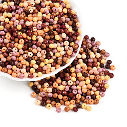 (52) Непрозрачная лаванда Стеклянный бисер непрозрачных цветов, граненые, рондель, разноцветные, 4~4.5x3.5~4 мм, отверстие : 0.9~1.4 мм, Около 6080 шт / фунт