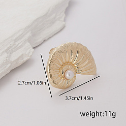 Золотой Кольца из сплава ракушек для женщин, праздничный аксессуар, подарок, золотые