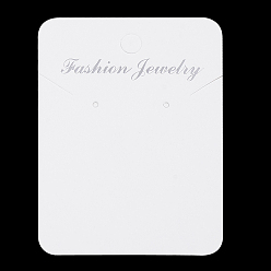 Creamy White Cardboard Display Cards, Used For Necklaces and Earrings, Rectangle, Creamy White, 72x52x0.3mm, Hole: 6mm