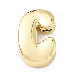 Letter C Латунные бусины с инициалами, реальный 18 k позолоченный, долговечный, стойки покрытие, без свинца и без кадмия, буква С, 21.5x13.5x6.5 мм, отверстие : 8.5x3.5 мм