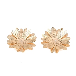 Light Gold Messing-Filigran-Cabochons, Blume, Licht Gold, 28x27x4.5 mm