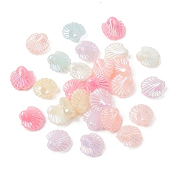 Shell Shape Непрозрачные акриловые бусины с УФ-покрытием, с покрытием AB цвета, разноцветные, формы раковины, 14.5x14x7 мм, отверстие : 1.6 мм, Около 1180 шт / 500 г