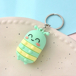 Аквамарин Пластиковый брелок, мультяшное насекомое, аквамарин, Кулон : 60x55 мм