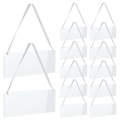 Прозрачный 12шт. акриловые таблички для резервирования мест на свадебных стульях, с атласной лентой, прямоугольные, прозрачные, 100x250x2 мм