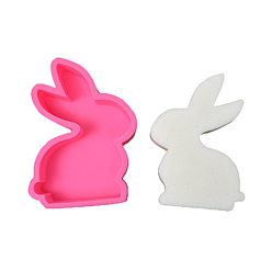 Rabbit Easter Rabbit DIY Candle Silhouette Silicone Molds, Car Freshie Molds, for Aroma Beads, Scented Candle Making, Rabbit, 12.2x8x3.25cm, Inner Diameter: 11.1x7.1cm
