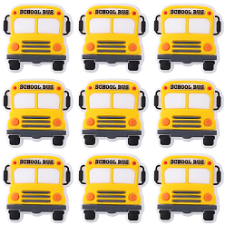 Золотистый 10шт. экологически чистые силиконовые бусины для школьного автобуса, золотые, 29x30x8 мм, отверстие : 3 мм