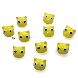 Желтый Полимерная глина бисера, Кошки, желтые, 16 мм