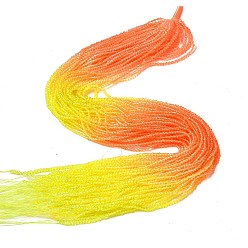 Помидор Прозрачный градиент цвета стеклянные бусины пряди, граненые круглые, помидор, 2 мм, отверстие : 0.8 мм, около 160~178 шт / нитка, 13.58 ~14.17 дюйм (34.5~36 см)