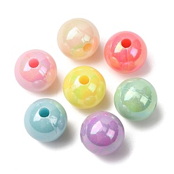 (52) Непрозрачная лаванда Пластиковые шарики, круглые, с покрытием AB цвета, разноцветные, 12 мм, отверстие : 3 мм, Около 543 шт / 500 г