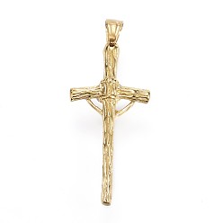 Golden 304 Stainless Steel Pendants, For Easter, Crucifix Cross, Golden, 44x21x6mm, Hole: 4x6mm