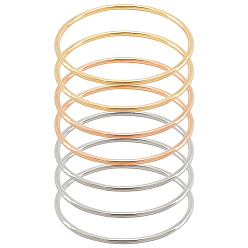 (52) Непрозрачная лаванда 7шт 3 цвет 304 набор тонких браслетов из нержавеющей стали для женщин, разноцветные, внутренний диаметр: 2-1/2 дюйм (6.5 см)