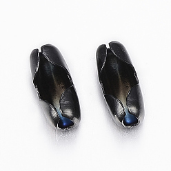 Черный Ионное покрытие (ip) 304 соединители с шариковой цепью из нержавеющей стали, электрофорез черный, 10x4 мм, отверстие : 2 мм, подходит для шариковой цепи 3 мм