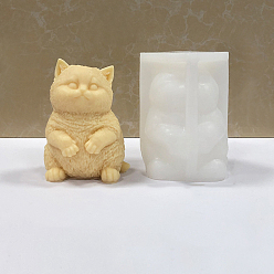 Белый Силиконовые формы для свечей, форма кошки, белые, 135x103 мм