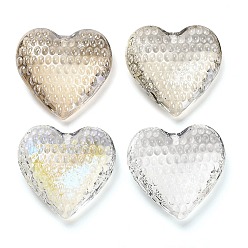 (52) Непрозрачная лаванда Стеклянные подвески, граненые, сердце, разноцветные, 34x35x13 мм, отверстие : 1.6 мм