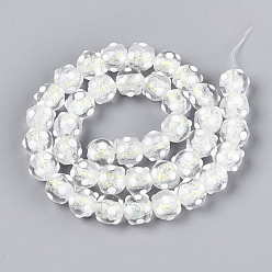 Белый Нити из фольги в технике лэмпворк, ухабистый раунд, белые, 9~10x11~12x11~12 мм, отверстие : 1~1.2 мм, около 40 шт / нитка, 14.76~15.55'' (37.5~39.5 см)