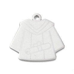 Stainless Steel Color 304 Stainless Steel Pendants, Academic Dress Charms, Polishing, Stainless Steel Color, 20x22x1.5mm, Hole: 1.9mm