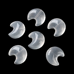Белый Прозрачные стеклянные бусины для выпечки, луна, белые, 16x14x9 мм, отверстие : 1.2 мм, Около 476 шт / 1000 г