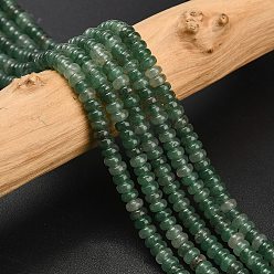 Зеленый Авантюрин Естественно авантюрин бисер пряди, рондель, 4x1.5 мм, отверстие : 0.7 мм, около 155 шт / нитка, 14.96'' (38 см)
