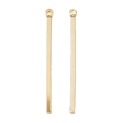 Настоящее золото 24K Латунные подвески, без кадмия и без свинца, бар, реальный 24 k позолоченный, 30x1.5x1.5 мм, отверстие : 1 мм