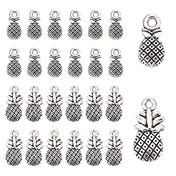 Antique Silver Tibetan Style Alloy Pendants, Pineapple, Antique Silver, 13~19x6~9x3~3.5mm, Hole: 1~2mm, 100pcs/box