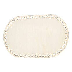 Цвет Древесины Вязание крючком деревянная сумка для формирования дна сумки своими руками, формирователь основы сумочки, овальные, деревесиные, 300x195x2.5 мм, отверстие : 8 мм